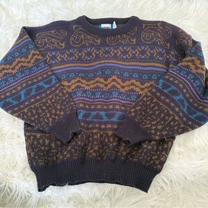 Gitano Men's Multicolor Patterned Crewneck Sweater